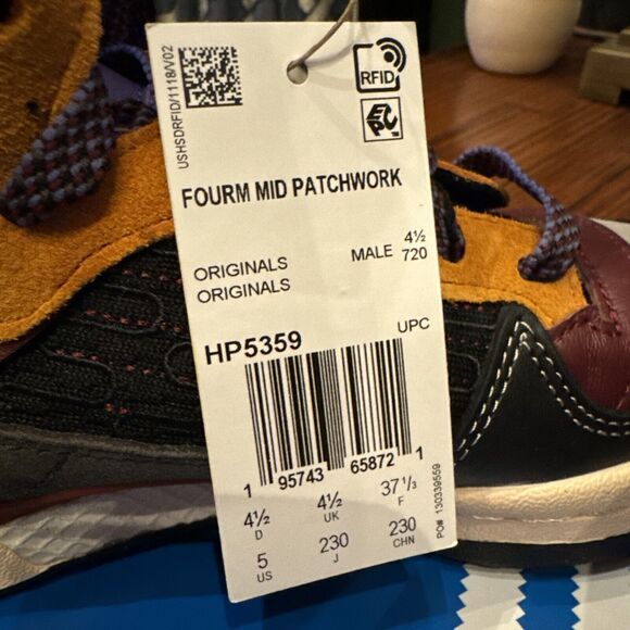1 Adidas Size 5 Men Forum Mid Patchwork Nordstrom Rare New Leather Textile